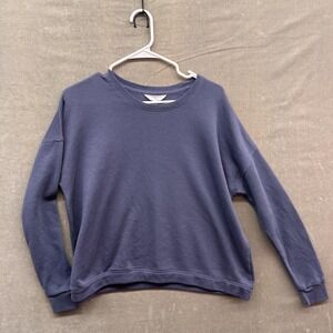 Time and Tru Sweatshirt Womens Small Blue Crewneck Fleece Pullover Casual
